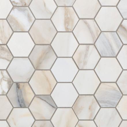 Alaria Hexagon Polished Porcelain Mosaic Alaria Hexagon Polished Porcelain Mosaic