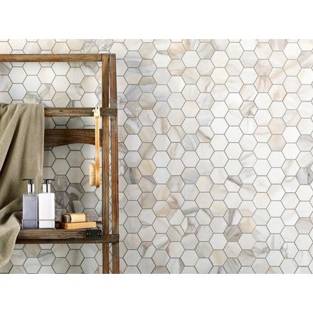 Alaria Hexagon Polished Porcelain Mosaic Alaria Hexagon Polished Porcelain Mosaic