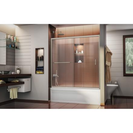 Infinity-Z Brushed Nickel Semi-Frameless Shower Door Infinity-Z Brushed Nickel Semi-Frameless Shower Door