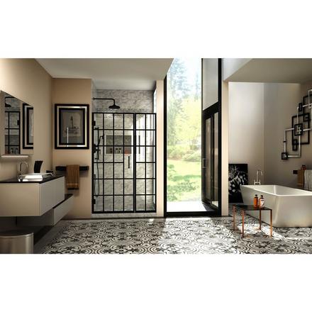 Unidoor Toulon Matte Black Hinged Shower Door Unidoor Toulon Matte Black Hinged Shower Door