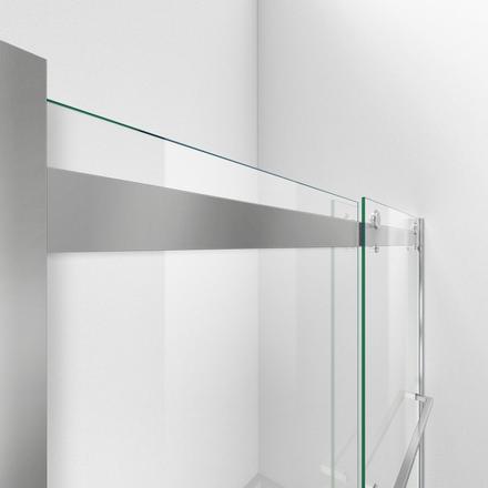 Essence-H Brushed Nickel Frameless Sliding Shower Door Essence-H Brushed Nickel Frameless Sliding Shower Door