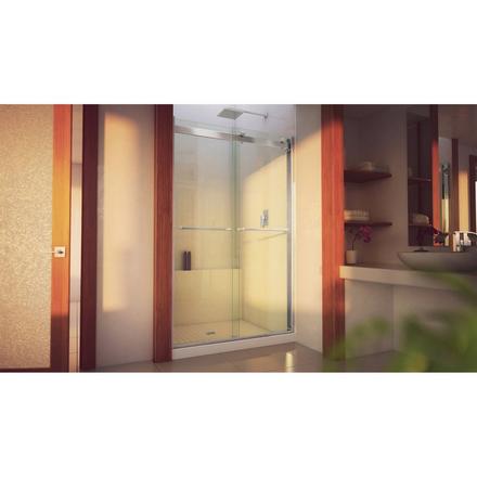 Essence-H Brushed Nickel Frameless Sliding Shower Door Essence-H Brushed Nickel Frameless Sliding Shower Door