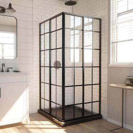 French Corner Matte Black Enclosure Shower Door French Corner Matte Black Enclosure Shower Door