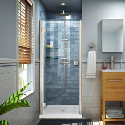 Lumen Brushed Nickel Semi-Frameless Shower Door Lumen Brushed Nickel Semi-Frameless Shower Door