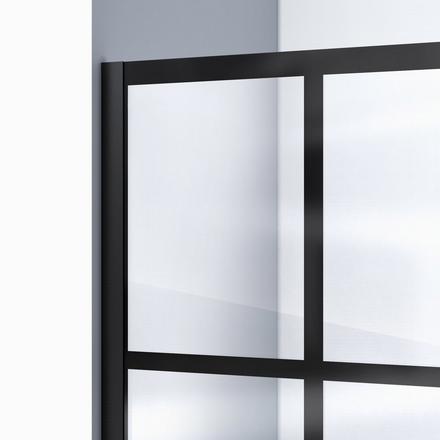 Unidoor Toulon Matte Black Hinged Shower Door Unidoor Toulon Matte Black Hinged Shower Door