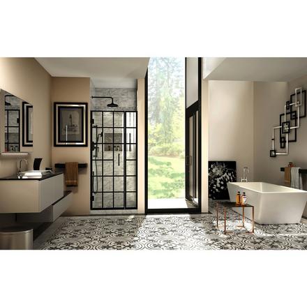 Unidoor Toulon Matte Black Hinged Shower Door Unidoor Toulon Matte Black Hinged Shower Door