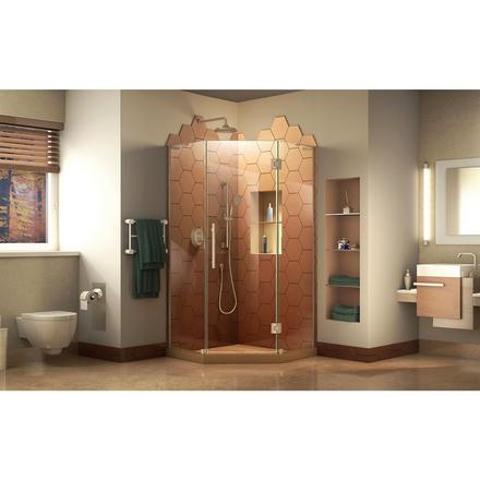 Prism Brushed Nickel Hinge Shower Door Prism Brushed Nickel Hinge Shower Door
