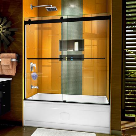Sapphire Matte Black Bypass Shower Door Sapphire Matte Black Bypass Shower Door