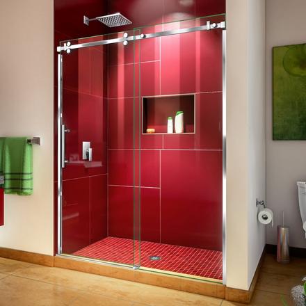 Enigma Sky Stainless Steel Frameless Sliding Shower Door Enigma Sky Stainless Steel Frameless Sliding Shower Door