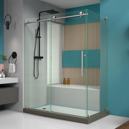 Enigma-X Stainless Steel Frameless Sliding Shower Door Enigma-X Stainless Steel Frameless Sliding Shower Door