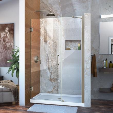 Unidoor Brushed Nickel Hinged Shower Door Unidoor Brushed Nickel Hinged Shower Door