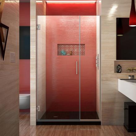 Unidoor Plus Brushed Nickel Hinged Shower Door Unidoor Plus Brushed Nickel Hinged Shower Door