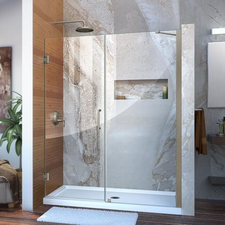 Unidoor Brushed Nickel Hinged Shower Door Unidoor Brushed Nickel Hinged Shower Door