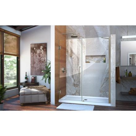 Unidoor Brushed Nickel Hinged Shower Door Unidoor Brushed Nickel Hinged Shower Door