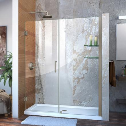 Unidoor Brushed Nickel Hinged Shower Door Unidoor Brushed Nickel Hinged Shower Door