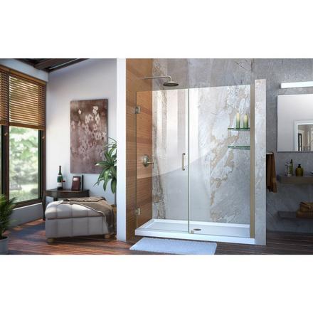 Unidoor Brushed Nickel Hinged Shower Door Unidoor Brushed Nickel Hinged Shower Door