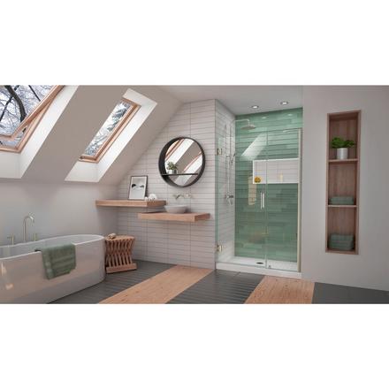 Unidoor-LS Brushed Nickel Hinged Shower Door Unidoor-LS Brushed Nickel Hinged Shower Door