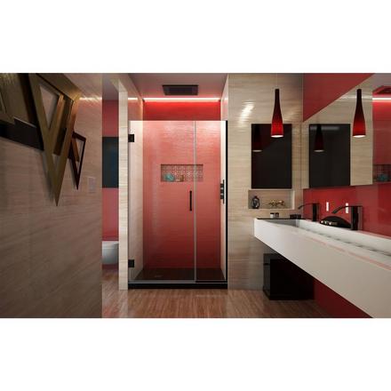 Unidoor Plus Matte Black Hinged Shower Door Unidoor Plus Matte Black Hinged Shower Door