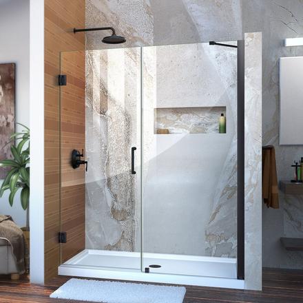 Unidoor Matte Black Hinged Shower Door Unidoor Matte Black Hinged Shower Door