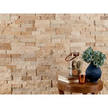 Ravenna Beige Splitface Travertine Ledger Panel Ravenna Beige Splitface Travertine Ledger Panel