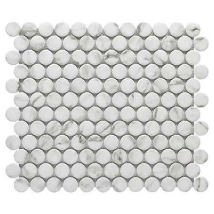Carrara Catalina 1 in. Penny Porcelain Mosaic Carrara Catalina 1 in. Penny Porcelain Mosaic