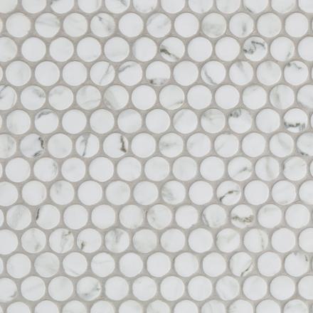 Carrara Catalina 1 in. Penny Porcelain Mosaic Carrara Catalina 1 in. Penny Porcelain Mosaic