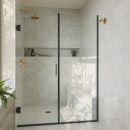 Mirage Brushed Gold Semi Frameless Shower Door Mirage Brushed Gold Semi Frameless Shower Door