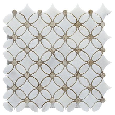 Carrara Chateau Flower Marble Mosaic Carrara Chateau Flower Marble Mosaic