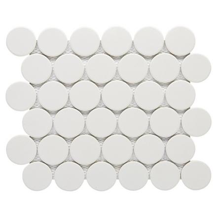 Mod White Unglazed Porcelain Penny Mosaic Mod White Unglazed Porcelain Penny Mosaic