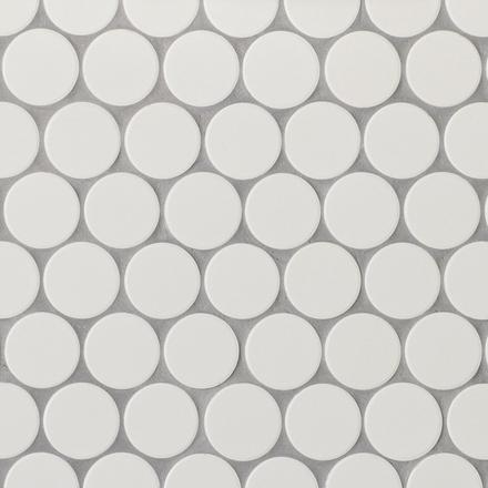 Mod White Unglazed Porcelain Penny Mosaic Mod White Unglazed Porcelain Penny Mosaic