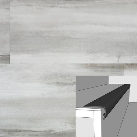 Lisbon Caffe 94in. Vinyl Overlapping Stair Nose Lisbon Caffe 94in. Vinyl Overlapping Stair Nose