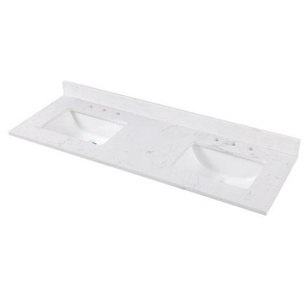 Cala White 61 in. Engineered Stone Double Vanity Top Cala White 61 in. Engineered Stone Double Vanity Top