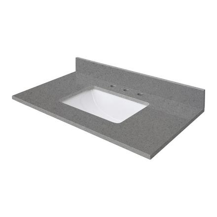 Gray Quartz 37 in. Vanity Top Gray Quartz 37 in. Vanity Top