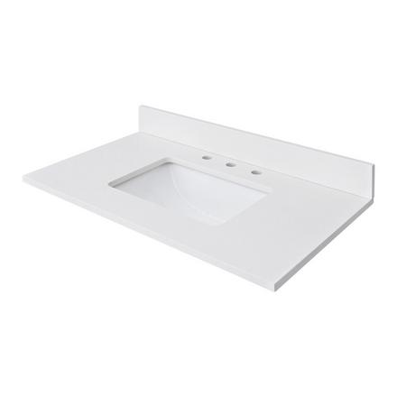 White Quartz 37 in. Vanity Top White Quartz 37 in. Vanity Top