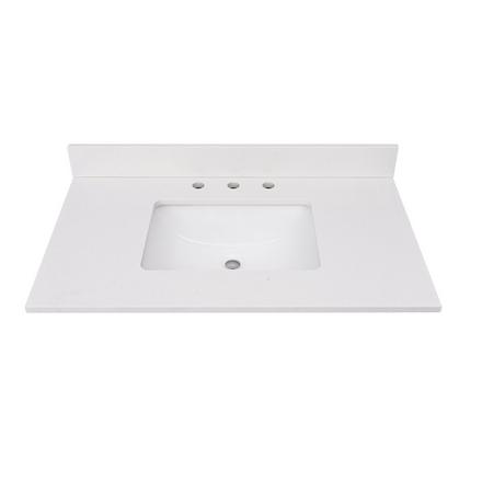 White Quartz 37 in. Vanity Top White Quartz 37 in. Vanity Top