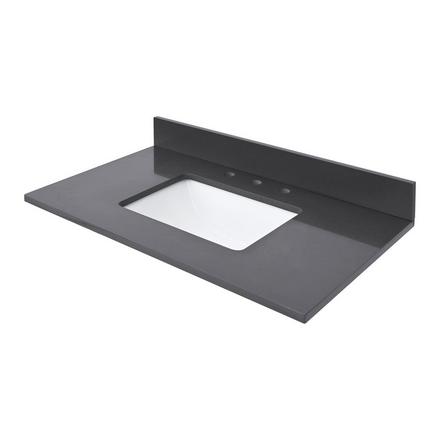 Dark Gray Quartz 37 in. Vanity Top Dark Gray Quartz 37 in. Vanity Top