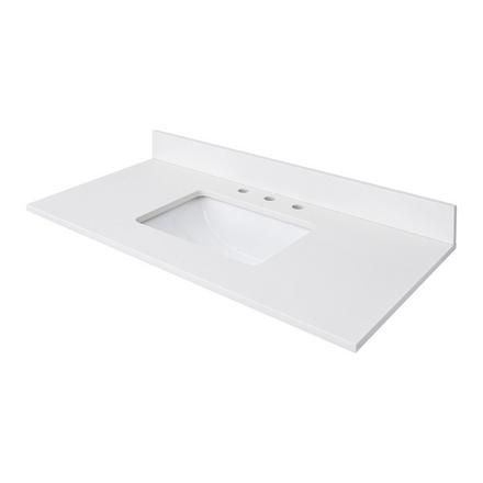 White Quartz 43 in. Vanity Top White Quartz 43 in. Vanity Top