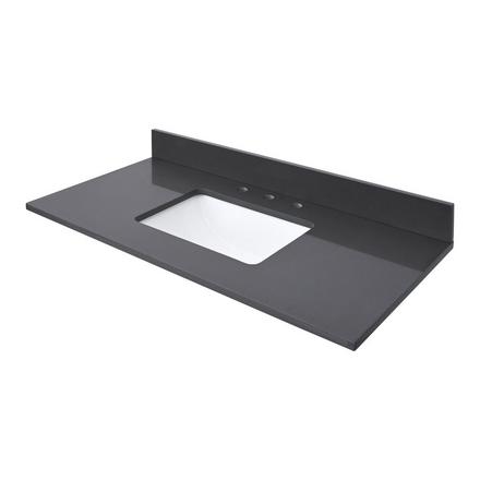 Dark Gray Quartz 43 in. Vanity Top Dark Gray Quartz 43 in. Vanity Top
