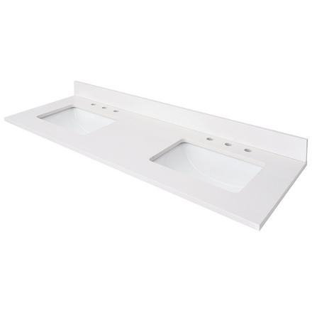White Quartz 61 in. Vanity Top White Quartz 61 in. Vanity Top