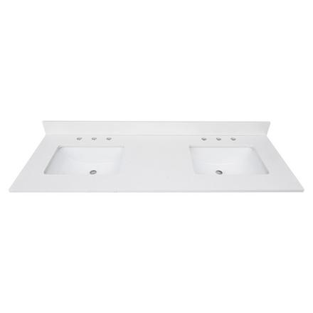 White Quartz 61 in. Vanity Top White Quartz 61 in. Vanity Top