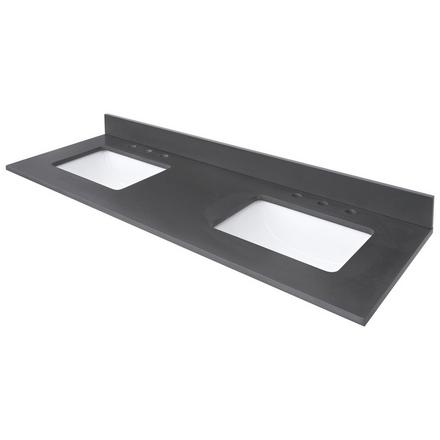 Dark Gray Quartz 61 in. Vanity Top Dark Gray Quartz 61 in. Vanity Top