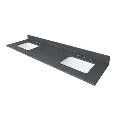 Dark Gray Quartz 73 in. Vanity Top Dark Gray Quartz 73 in. Vanity Top