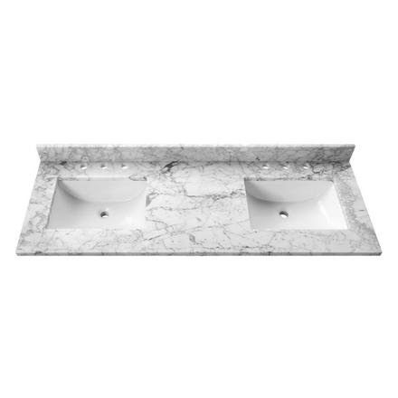 Carrara Marble 61 in. Vanity Top Carrara Marble 61 in. Vanity Top