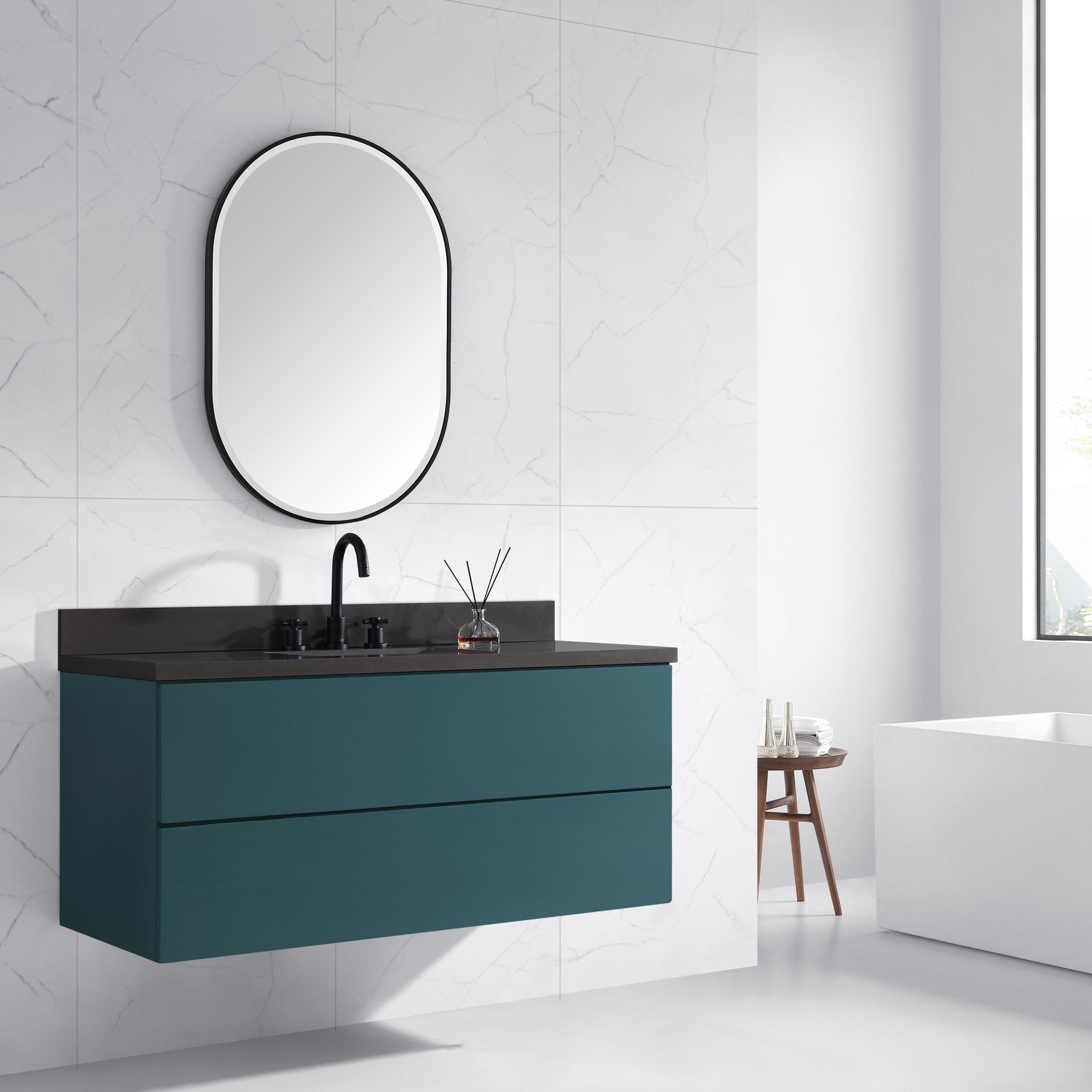 Zuri 24 in. Matte Black Mirror