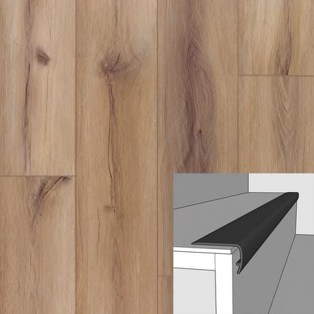 Caspian Tawny 94in. Vinyl Overlapping Stair Nose Caspian Tawny 94in. Vinyl Overlapping Stair Nose