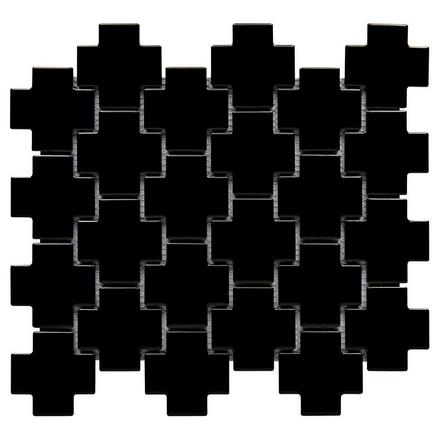 Matte Black Geo Porcelain Mosaic Matte Black Geo Porcelain Mosaic