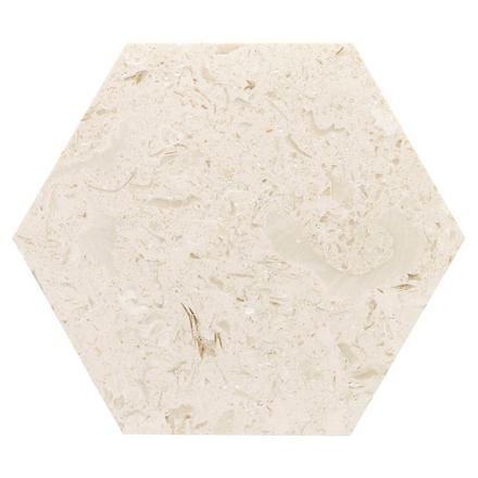 Fossil Hexagon Brushed Limestone Tile Fossil Hexagon Brushed Limestone Tile
