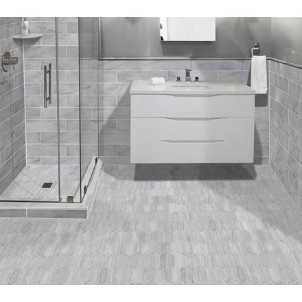 Mykonos Gray Picket Polished Marble Mosaic Mykonos Gray Picket Polished Marble Mosaic