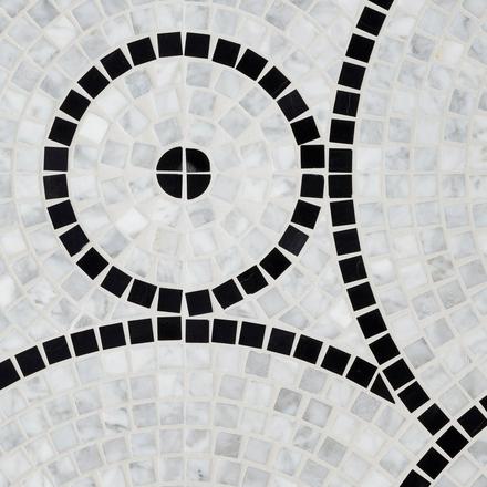 Circulo Bianco Carrara Nero Polished Marble Mosaic Circulo Bianco Carrara Nero Polished Marble Mosaic
