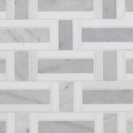 Bianco Carrara Thassos Basketwoven Honed Marble Mosaic Bianco Carrara Thassos Basketwoven Honed Marble Mosaic